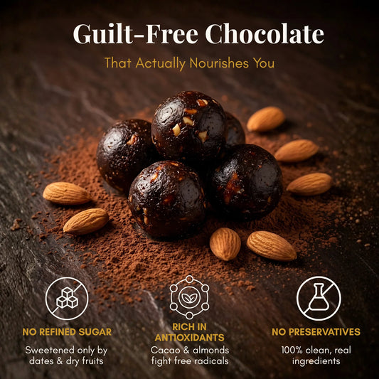 Chocolate Almond Laddoo – Guilt-Free, Pack of 4 (40g)