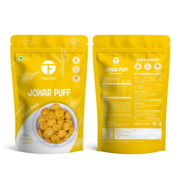 JOWAR PUFF | Roasted | Not Fried | No Maida | No Palm Oil | No Transfat | Millet Snack - Image 2